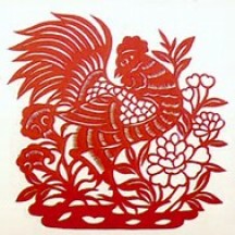Rooster paper cut